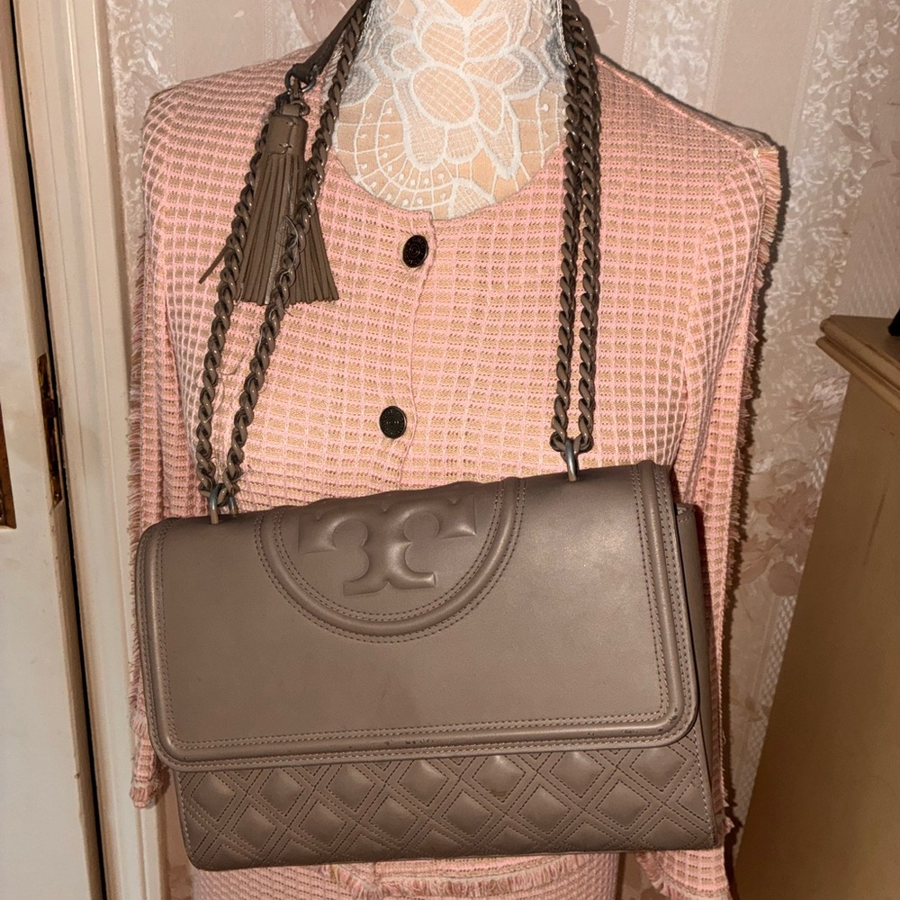Tory Burch Gray Shoulder Bag
